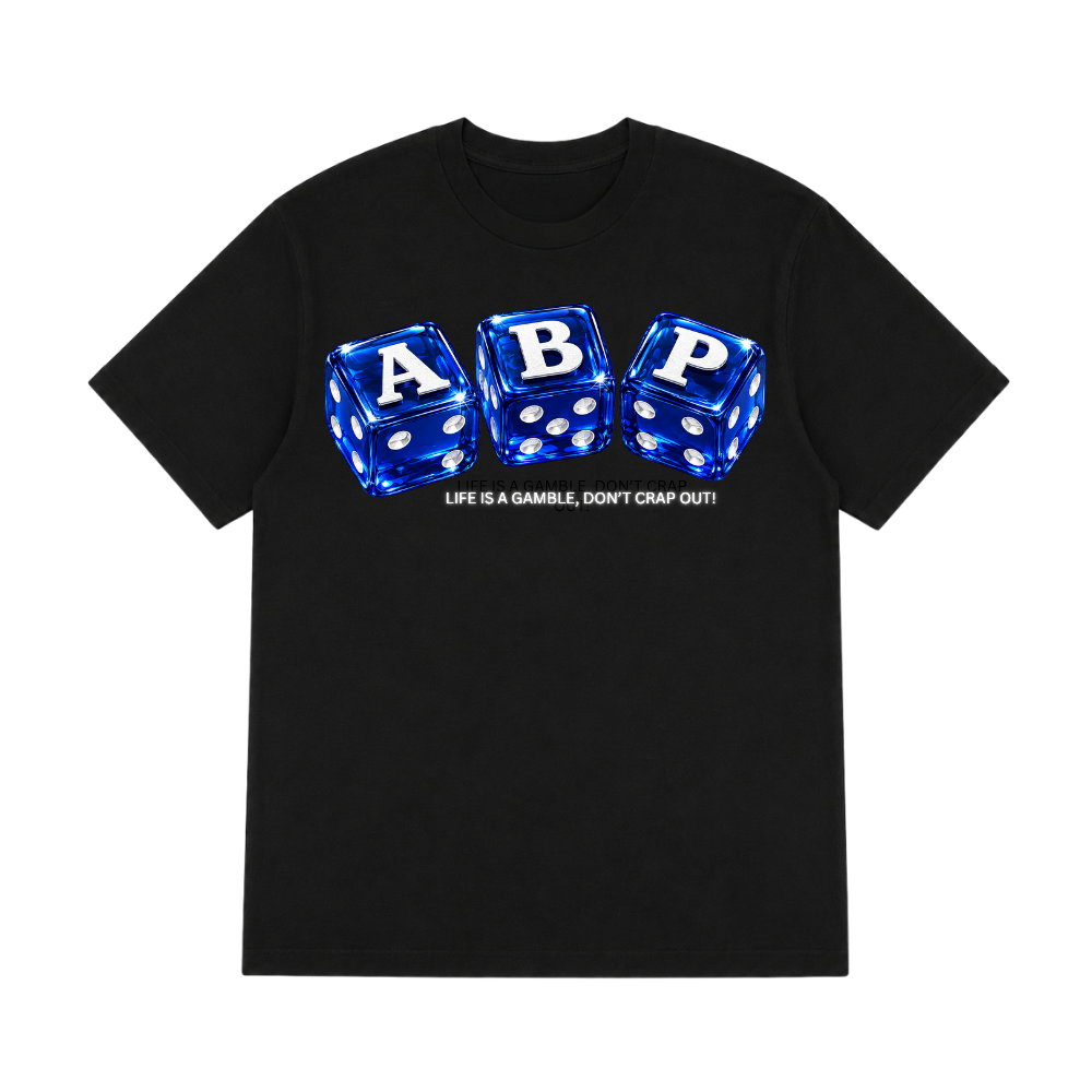 Don't Crap Out! T-Shirt – Black/Blue Dice