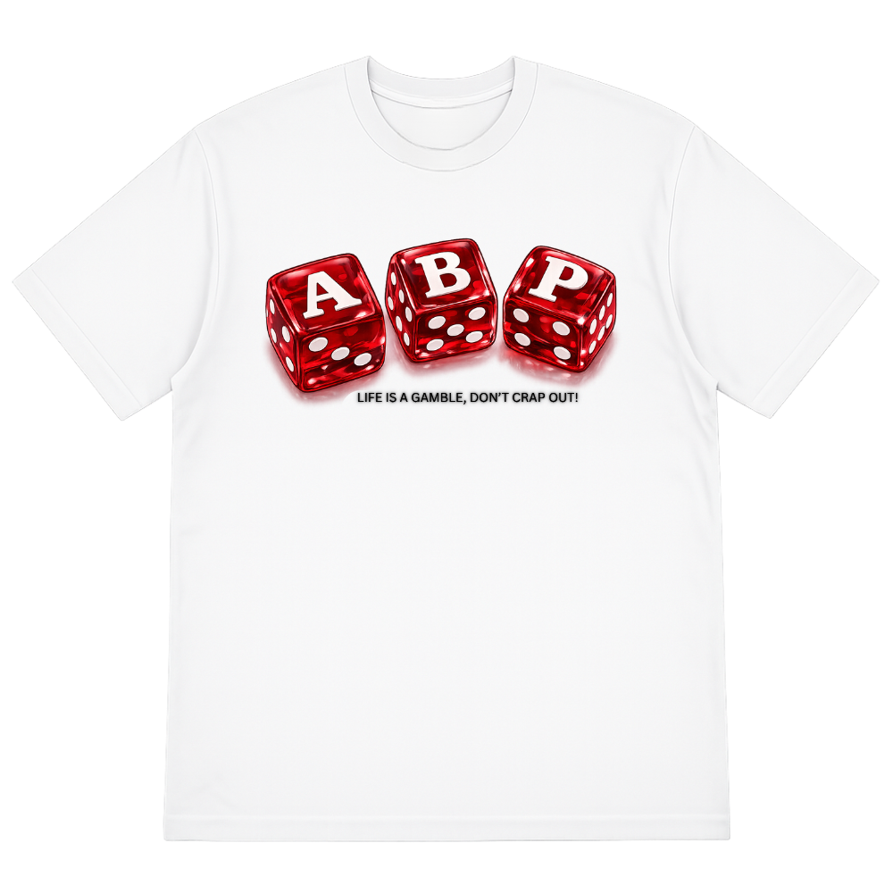 Don't Crap Out! T-Shirt – White/Red Dice
